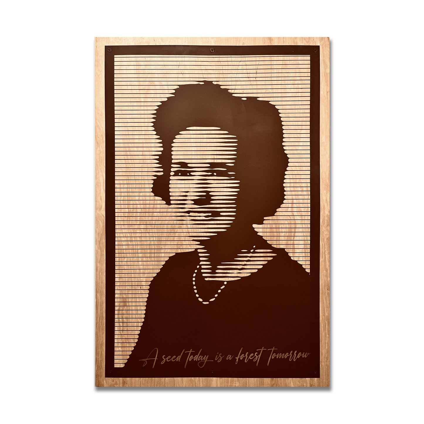 Custom Halftone Portrait on Wood