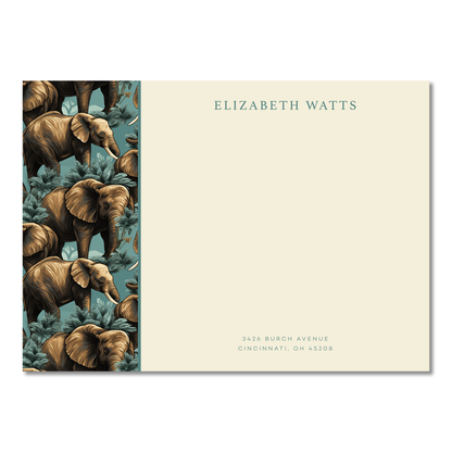 5x7 Elephant Personalized Notecards