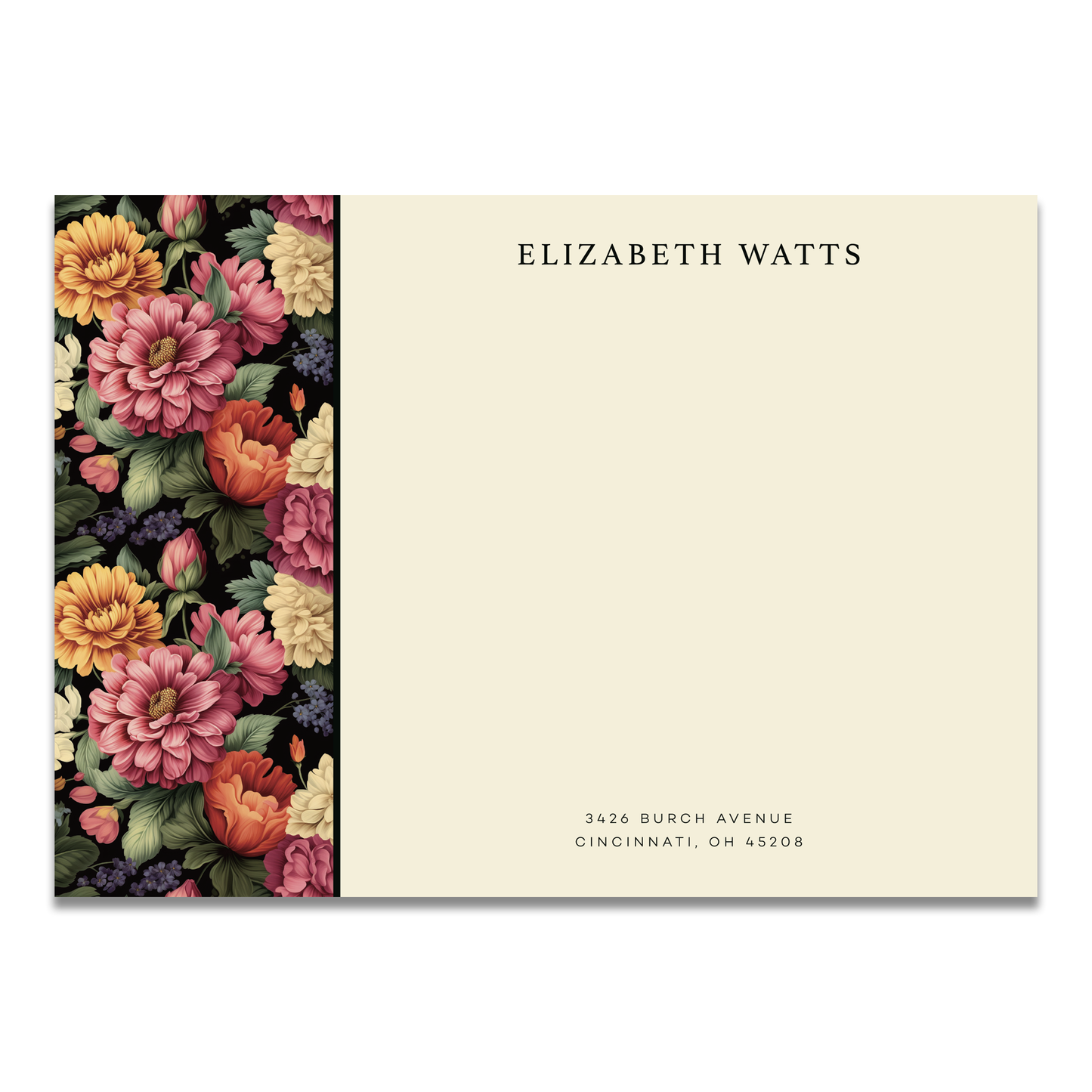 5x7 Flowers Personalized Notecards