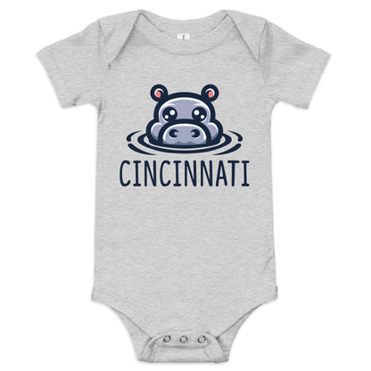 Cincinnati Hippo Baby Onesie