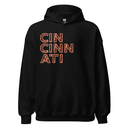 Cincinnati Stripes - Big Cin Version Unisex Hoodie